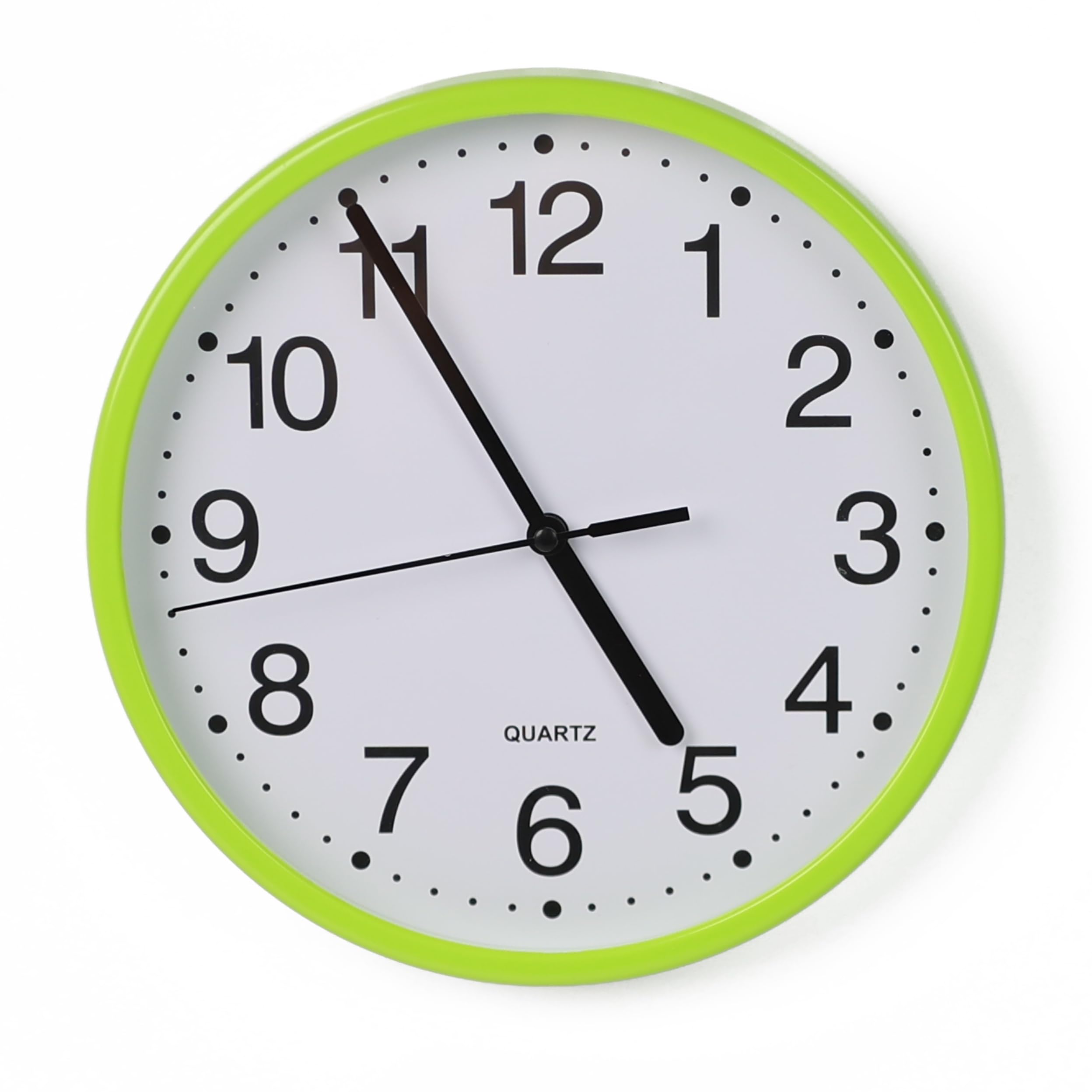 Divchi Green Wall Clock Silent & Non-Ticking Modern Battery Operated Digital Quiet Sweep Office Home School Kitchen Decor Clocks (Green)
