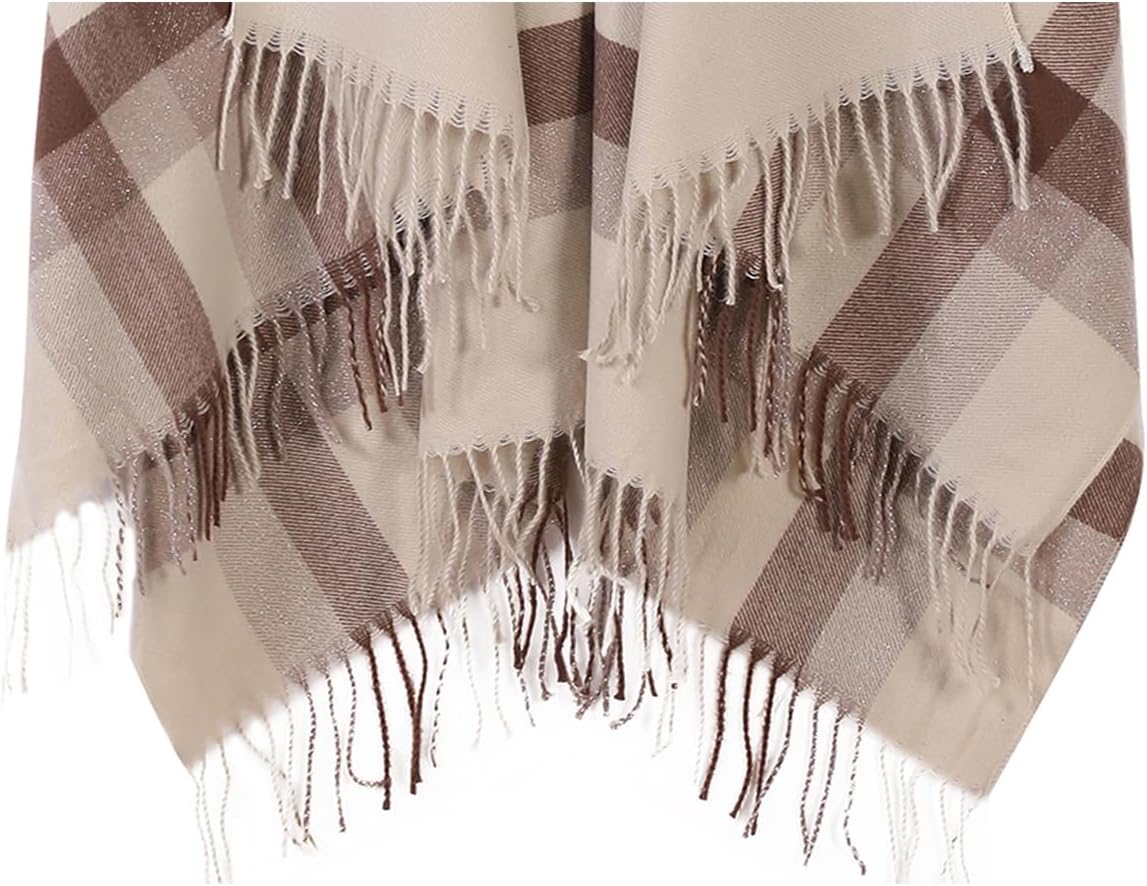 Mommy Jennie Women's Shawl Wraps Open Front Poncho Sweater Cape Cardigan with Tassel Winter Travel Scarf - Image 4