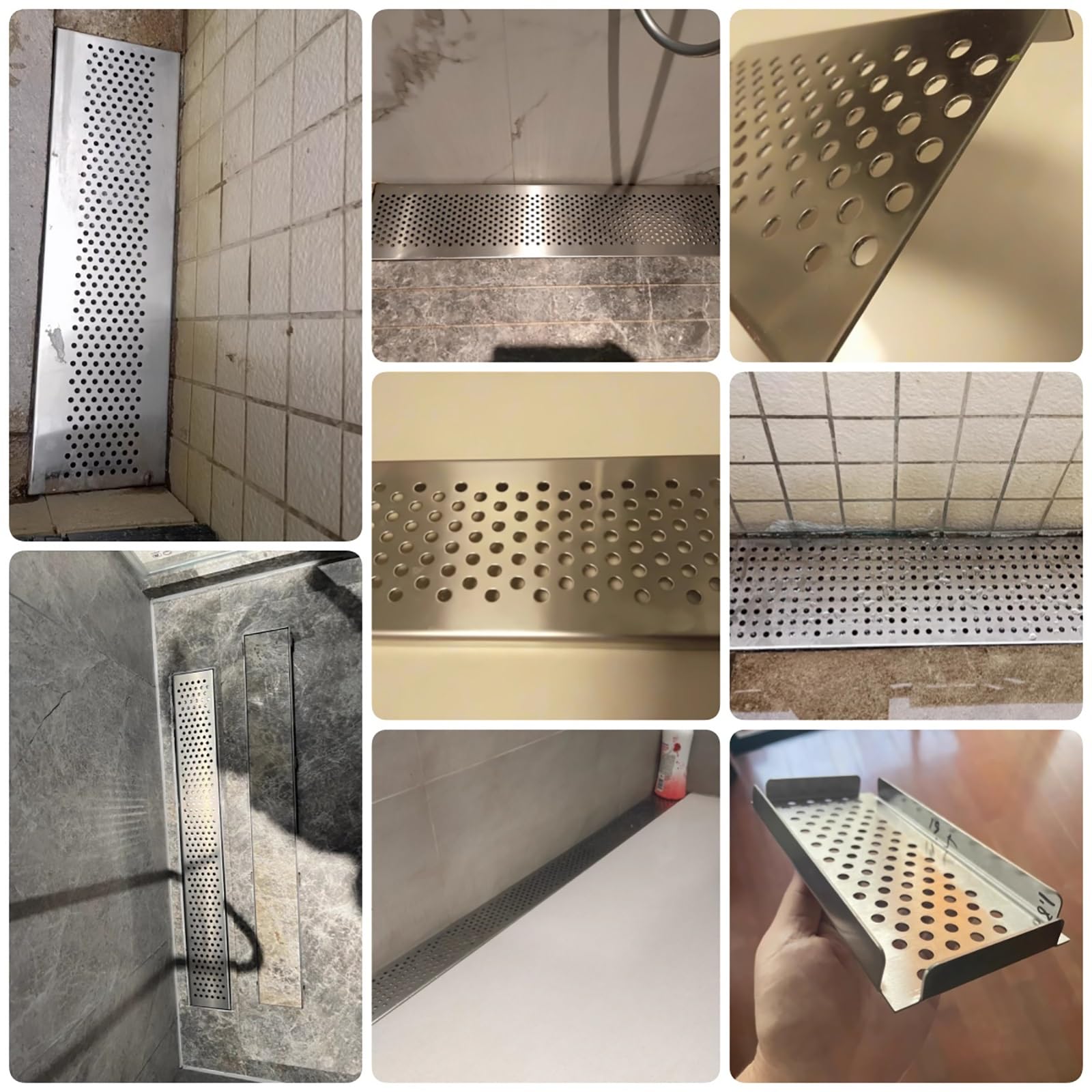 Liniowy odpływ prysznicowy ze stali nierdzewnej, 130 cm, sitko do włosów, do łazienki, kuchni, patio i basenu, stylowy i łatwy do czyszczenia