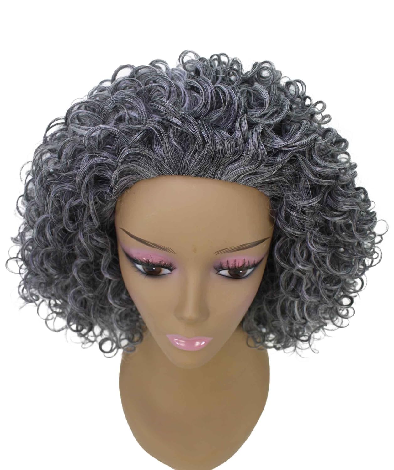 LUXLUXE Vale Curly Layered 13.5 in Long Half Wig No Lace Wig, Heat Resistant Fibers, 16+ Shades of Natural, Dip Dyed, & Blended Colors