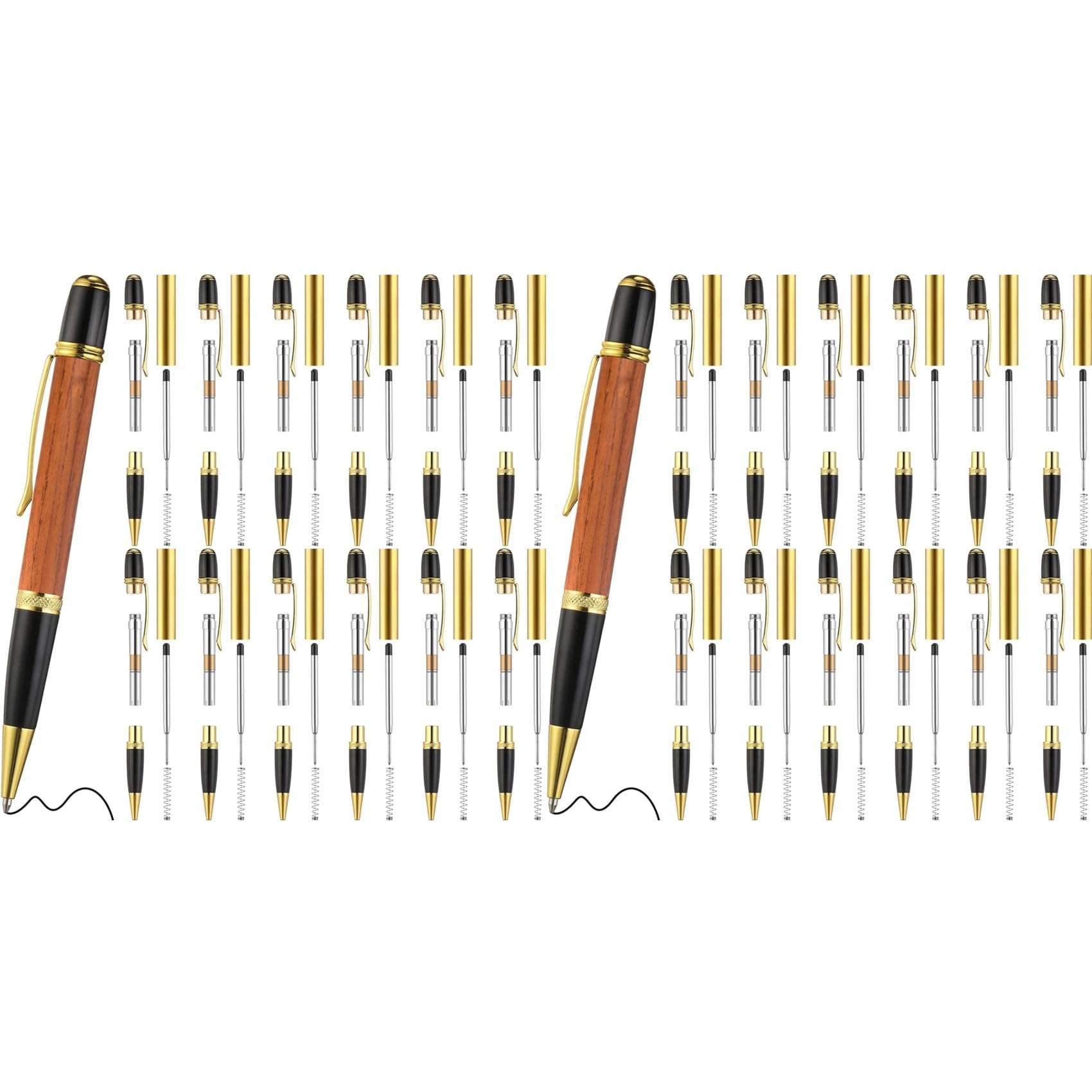 24er-Pack Stifte-Set Aus, Drehbares Kugelschreiber-Set mit -Drehteller Aus Kupfer, DIY-Unterrichtsbedarf C