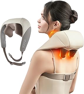 SORELAX Mini Shiatsu Neck Massager, Shoulder Neck Massager with Heat for Pain Relief Deep Tissue, Neck, Back, Shoulder, Leg Electric Kneading Massager, Perfect Gifts for Men Women Dad Mom