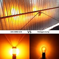 Vista 6 de PHINLION 1156 Bombillas LED de señal de giro súper brillantes 3014 103-SMD BA15S P21W 1156 7506 Bombilla LED con proyector para luces intermitentes