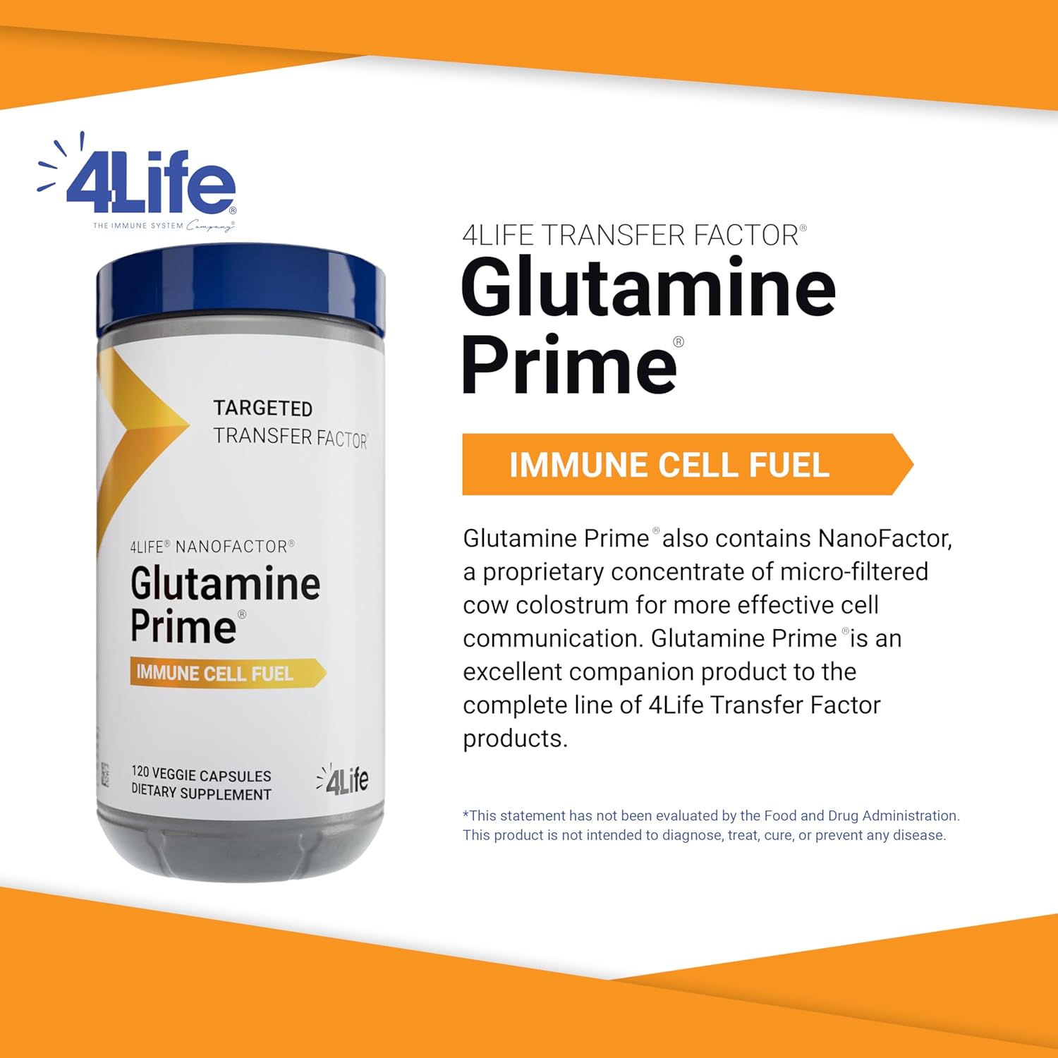 4Life Glutamine Prime - Fuel Immune Cells with Glutamine and Enhance Cell Communication with NanoFactor - Wellness and Energy - 120 Veggie Capsules - Image 3