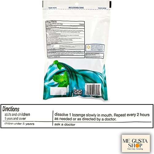 Miniatura 6 de Equate - Gotas para la tos de mentol sin azúcar, 70 unidades (paquete de 01), 70 en total + adhesivo Me Gustas