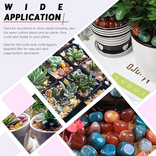 Miniatura 6 de Hilitchi - Piedras de ágata pulidas para plantas, lechos de cactus y suculentas (1 libra), relleno de floreros, decoración de fondo de paisajes