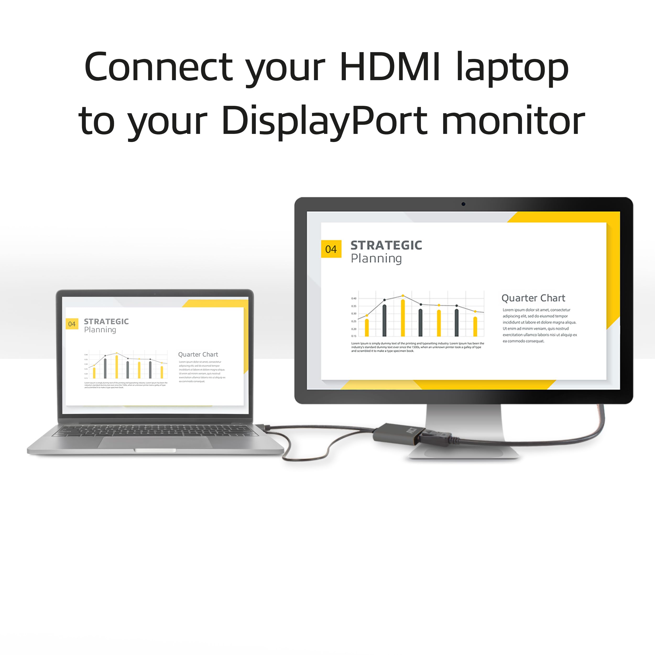 ACT AC7536 Adaptateur HDMI DisplayPort 4 K @ 60 Hz Alimentation USB Adaptateur vidéo Actif HDMI 2.0 vers DisplayPort 1.2 Détection à Chaud