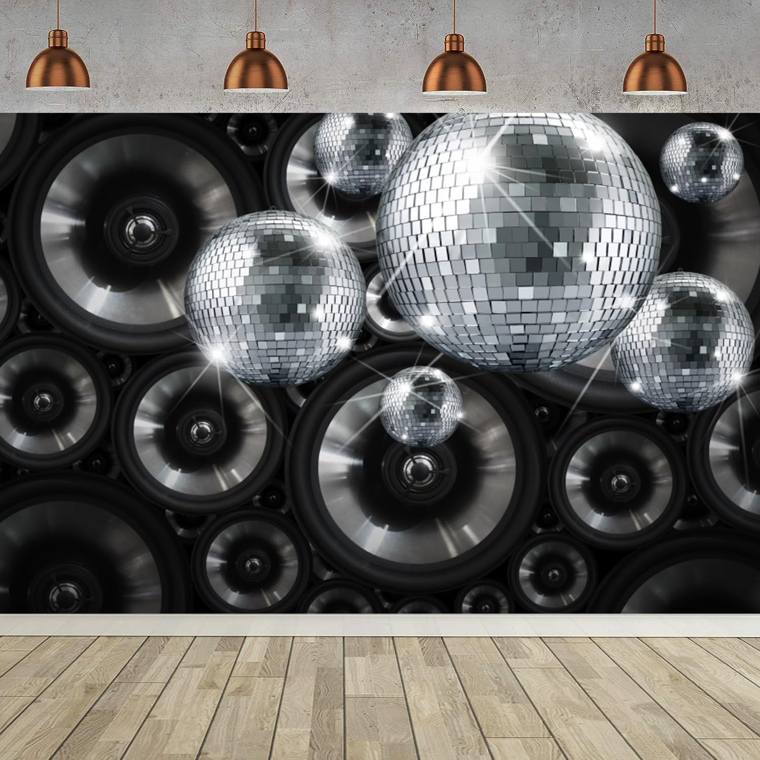 3x2m Foto Hintergrund Disco Silber Disco Ball Bühne Nacht Club Musik Tanz Party Neon Geburtstag Fotografie Hintergrund 70er 80er 90er Familie Erwachsene Disco Thema Party Dekorationen