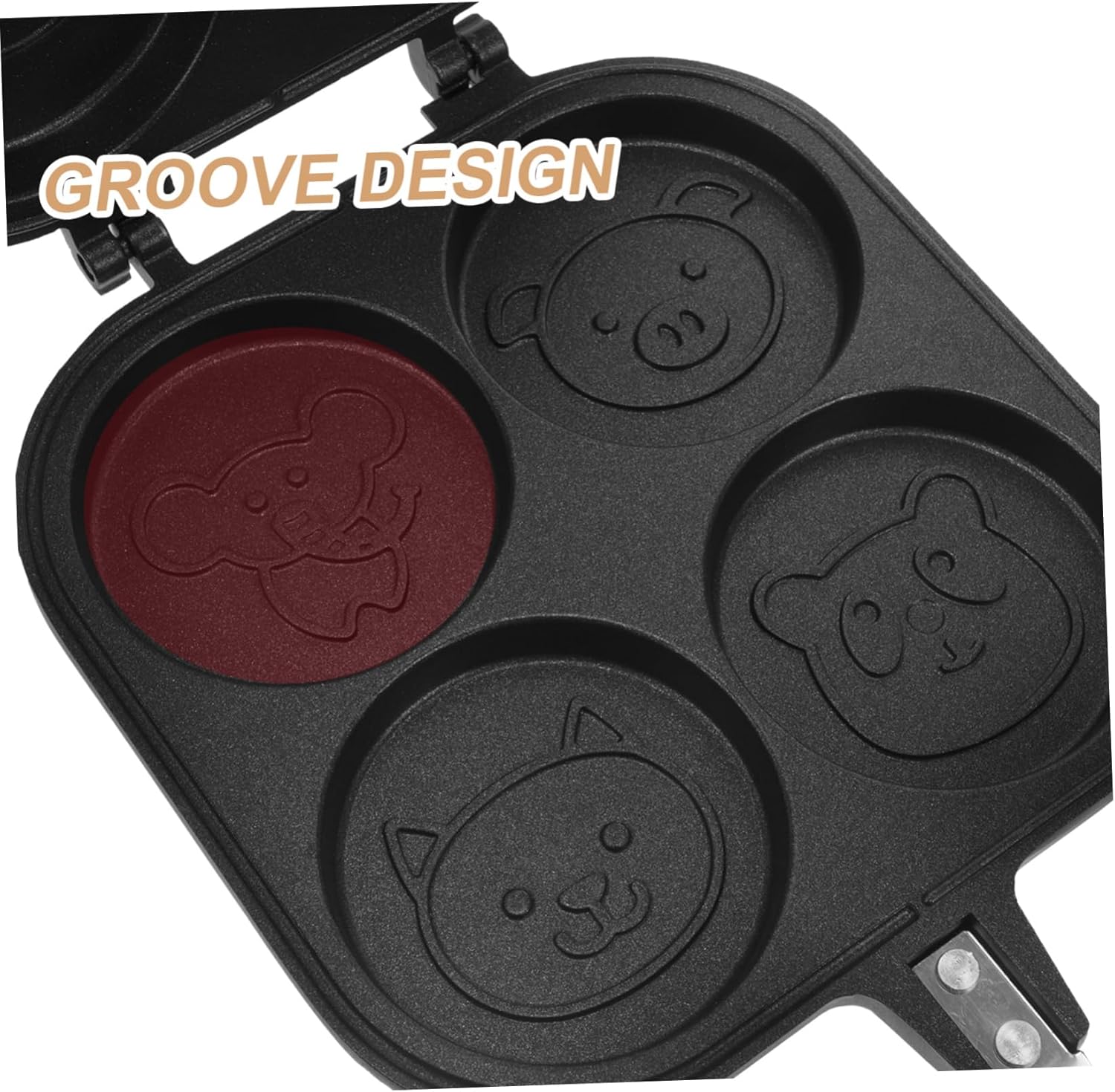 BESTOYARD Non Stick Egg Frying Pan Double Sided Breakfast Cooking Pan for Hamburgers and Omelets Ergonomic Design Easy to Clean for Fun Meals Kitchen Essential