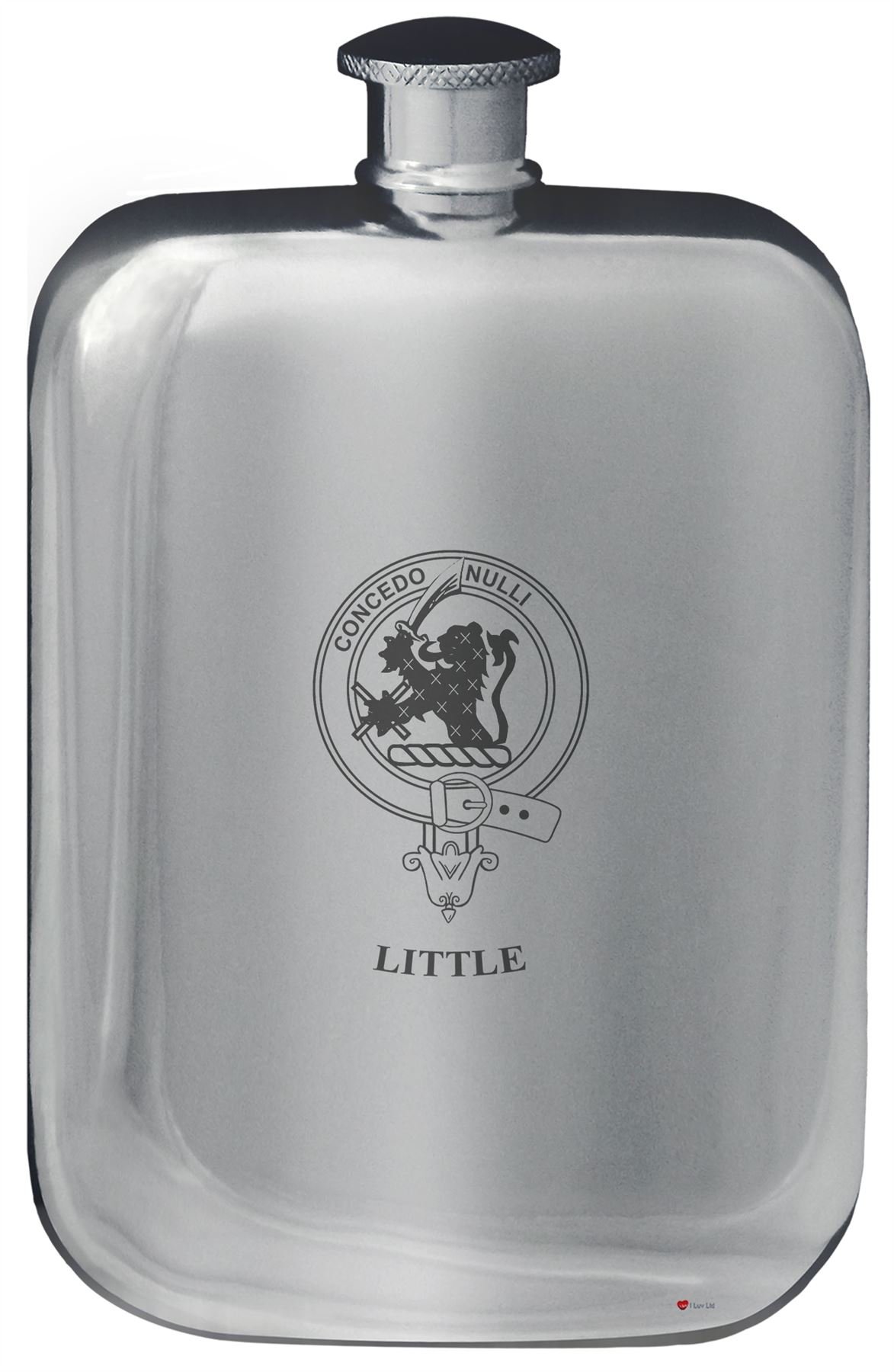 Flacon de poche de hanche hip flask arrondie étain poli 6 oz