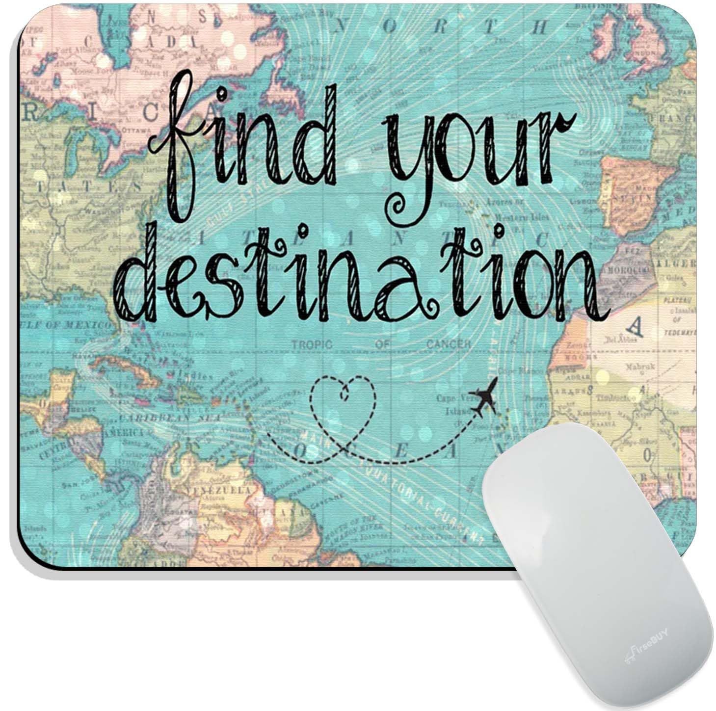 Mouse Pad Find Your Destination Travel Quote, Premium-Textured Custom Mouse Mat Design, Washable Mousepad Lycra Cloth, Non-Slip Rubber Base Computer Mouse Pads for Wireless Mouse-image-47