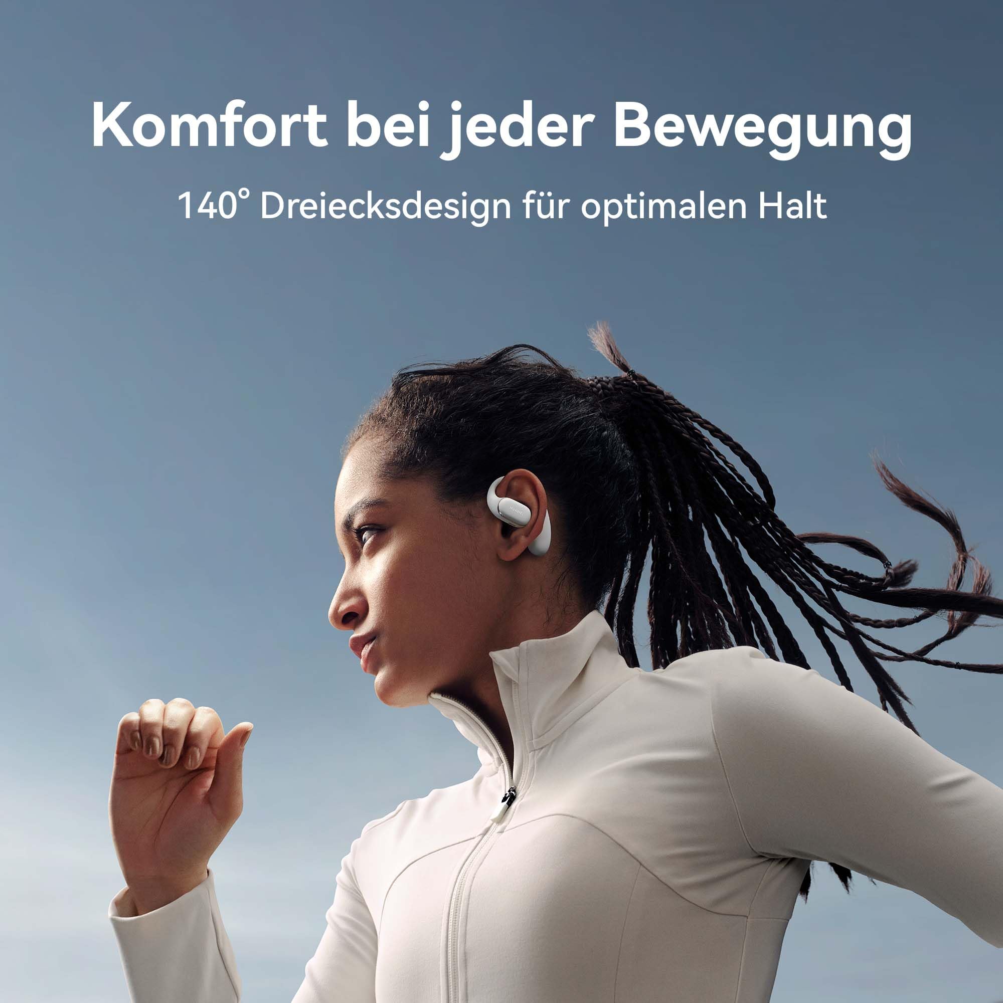 HUAWEI FreeArc Open-Ear Kopfhörer, TWS Bluetooth Sport, Schwarz | Sterling Sound & IP57 Wasserschutz sichern 28h Musik. Ideal für Fitness-Fans beim intensiven schweißtreibenden Workout.