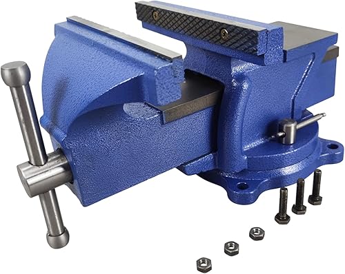 Miniatura 4 de INTBUYING Tornillo de banco de 8 pulgadas con abrazadera para pieza de trabajo resistente con base de bloqueo giratoria de 360 grados para el hogar