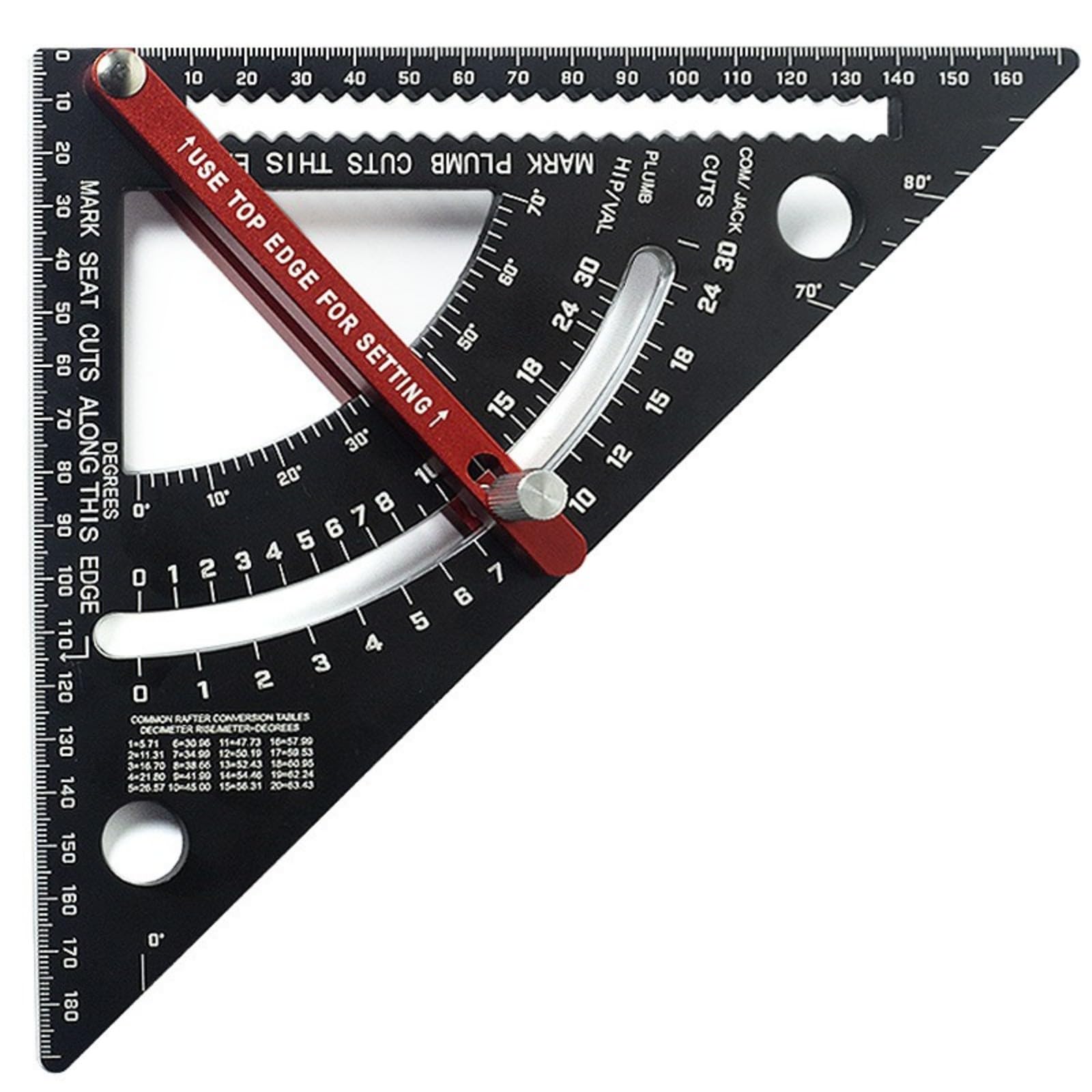Woodworking Tool Carpenter Square Aluminium Rafter Framing Square Adjustable Combination Carpentry Triangle Ruler Adjustable Angles Measuring Tool for Woodworking