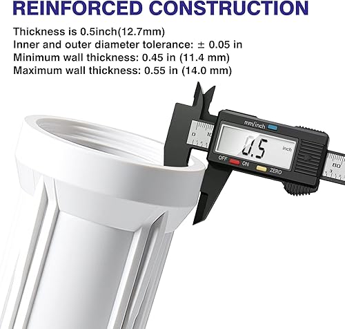 Miniatura 6 de Geekpure Carcasa de filtro de agua de ósmosis inversa de 10 pulgadas para sistema de filtración RO -14" puerto-2.5"
