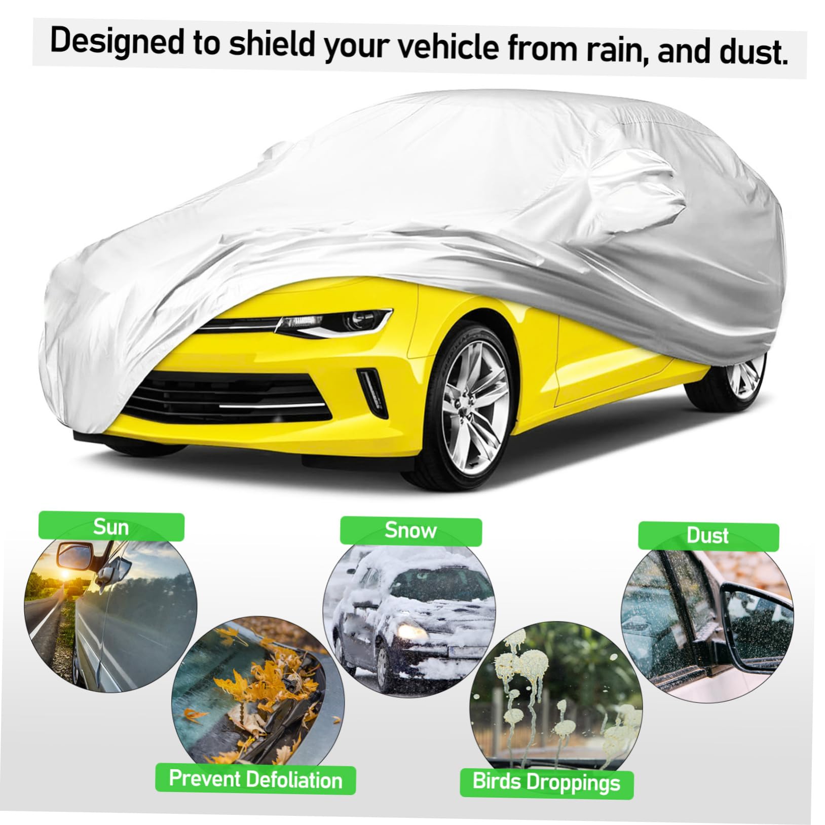TOPPERFUN Automotive Car Cover Weather Wind Protection Cover Outdoor Car for Suvs Material XL — view 2
