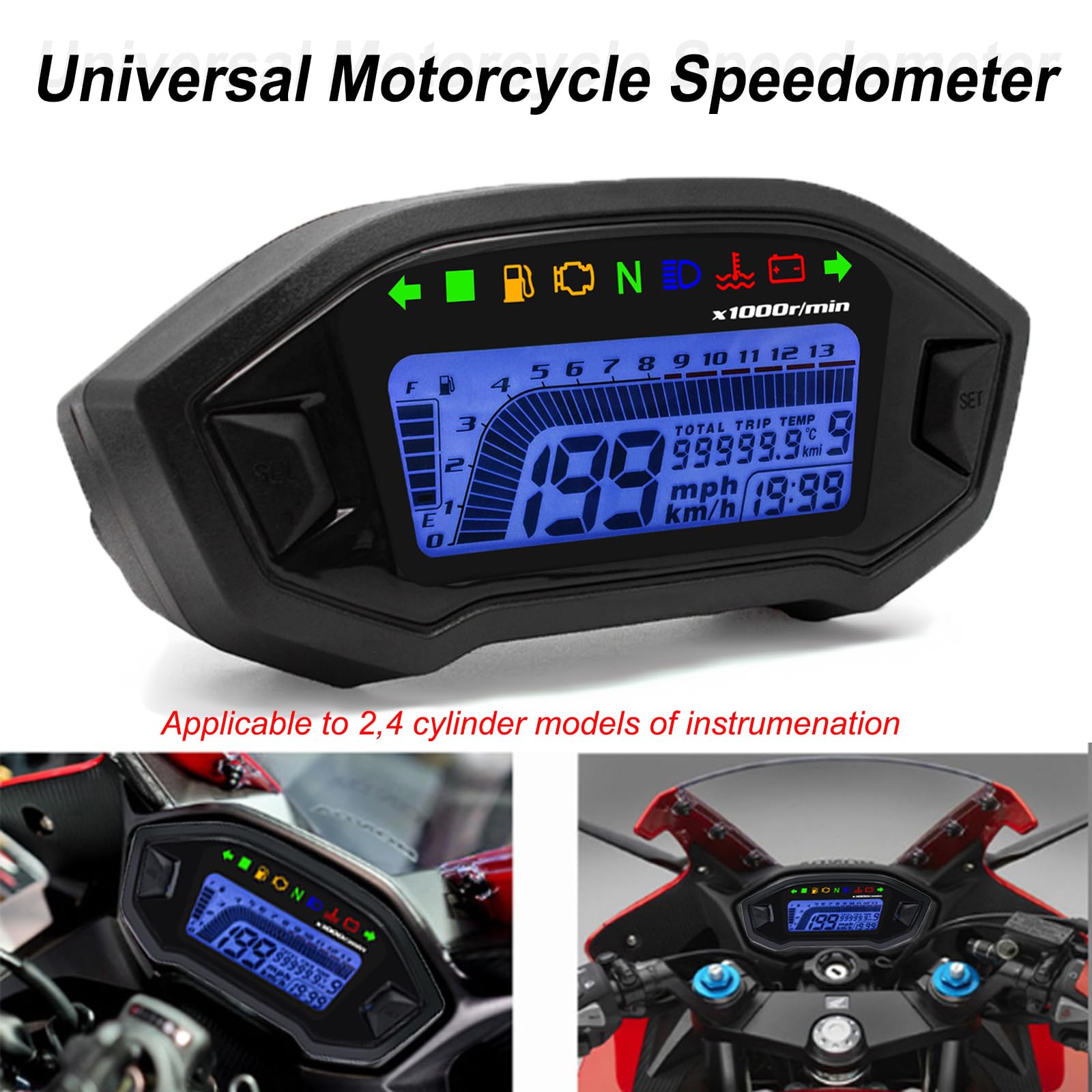 Lower Rpm Motorcycle Snapklik.com : Geloo Motorcycle Speedometer Tachometer Gauge 13000 RPM ...