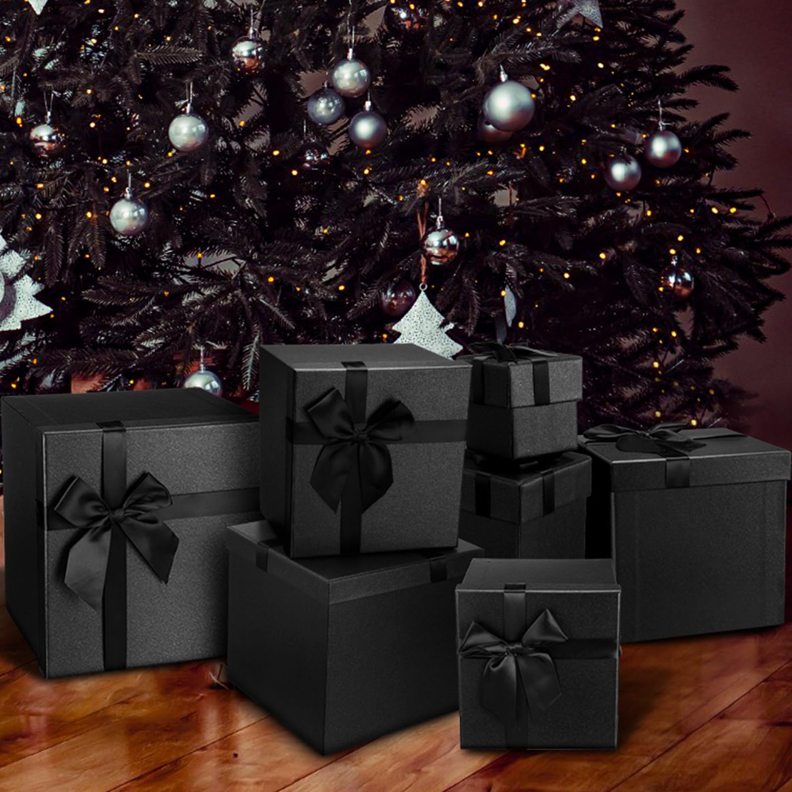 Tenceur 8 Pcs Round Gift Boxes With Lids For Presents Velvet