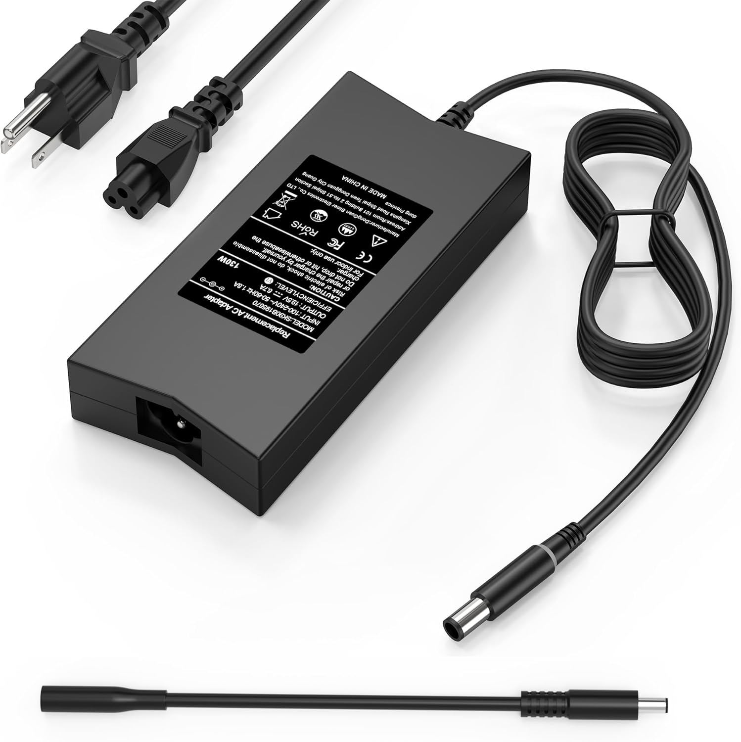 130W 19.5V 6.7A 7.4mm Tip Laptop Charger Compatible with Dell Inspiron 15 7559 N7110 N5110 Precision M20 M60 M70 M90,Dell XPS 15 L502X 17 L702X,PA-4E DA130PE1-00 JU012 Adapter Power Supply Cord