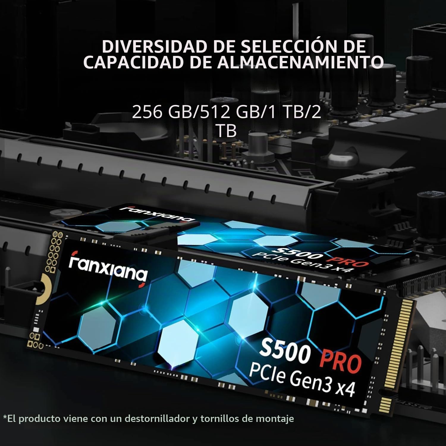 fanxiang SSD M.2- SSD 256GB NVMe PCIe Gen3x4 2280, hasta 3000 MB/s, M.2 256GB NVMe con Pasta térmica de grafeno,caché SLC 3D NAND TLC,Discos Duros Sólidos Internos