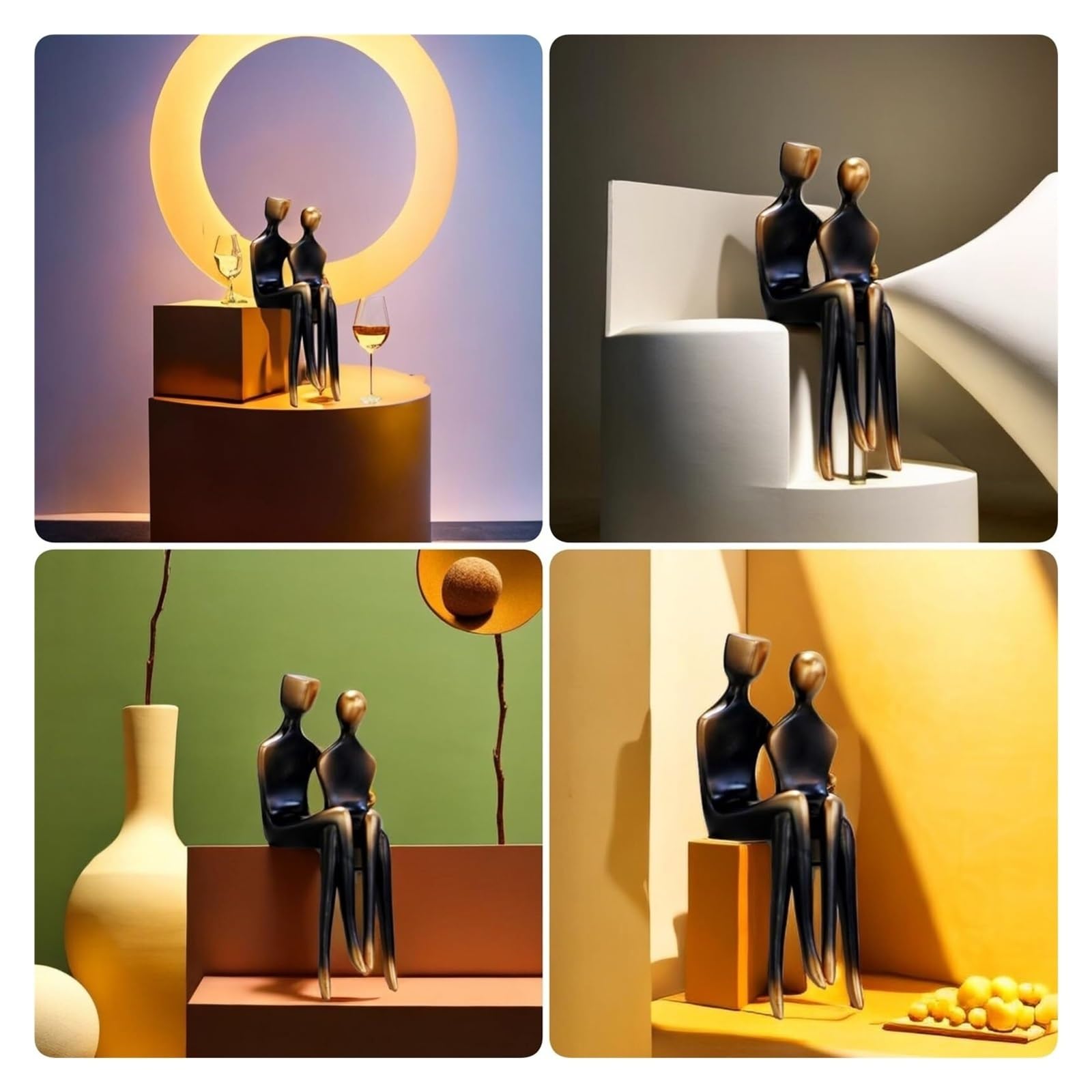 Regalos de inauguración Estatua de Pareja romántica, Escultura Resina, decoración Moderna for el hogar, estatuas Amantes abstractas Decoración única