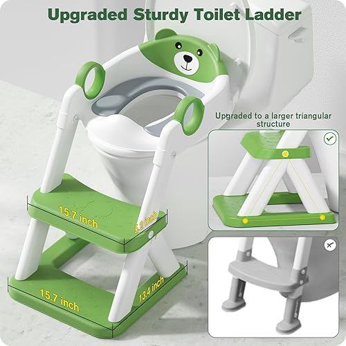 Miniatura 4 de Asiento de entrenamiento para ir al baño, asiento de inodoro mejorado para niños y niñas, inodoro de entrenamiento para ir al baño 2 en 1 para