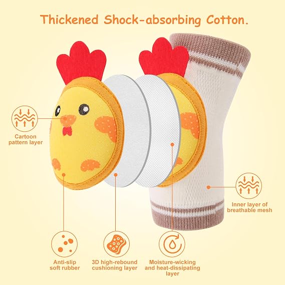 NASHRIO Baby Knee Pads for Crawling, Anti-Slip and Protect Toddlers Knees. Knee Warmer and Breathable 3D Mesh for Boys and Girls, 3 6 12 Months Old Baby Must Haves (3 Pairs)