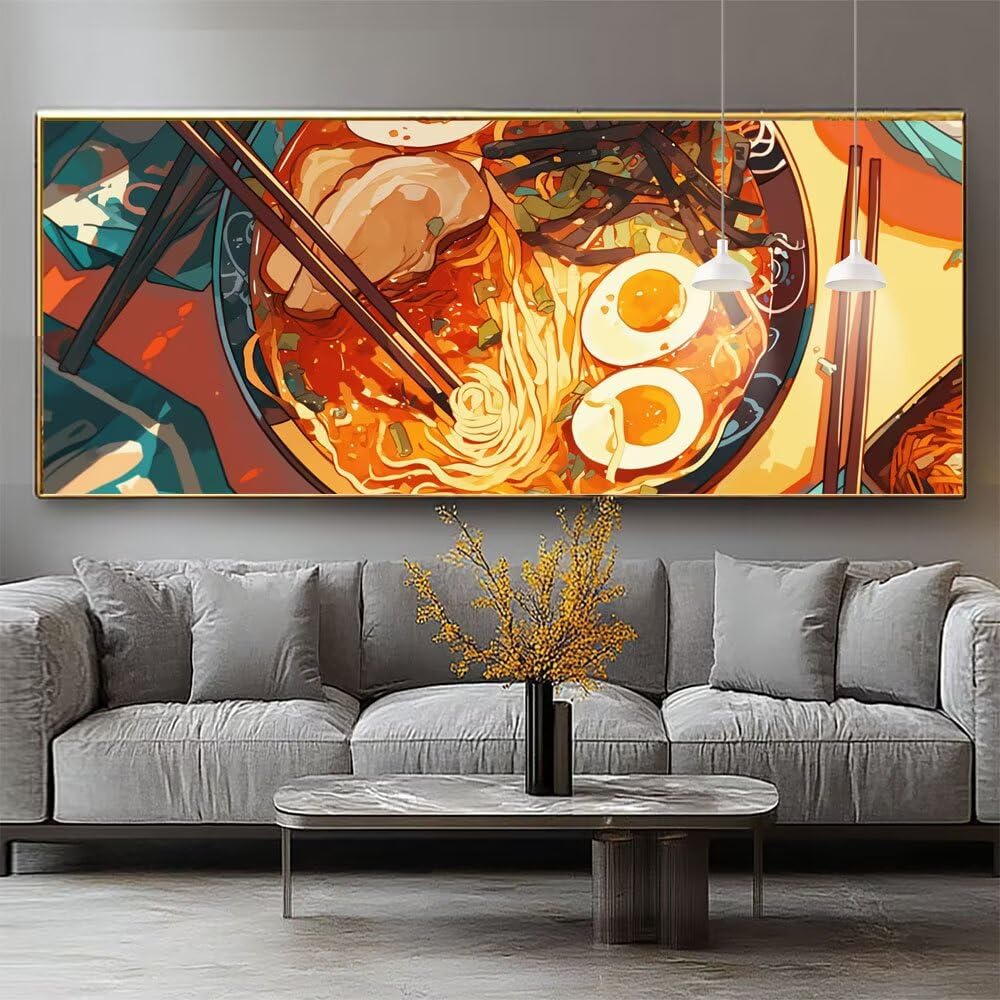 Diamond Painting Erwachsene Nudeln Diamond Painting Klein 70x140cm Bastelset Kinder ab 9 Jahre, Full Diamant Leinwand Embroidery kit Essen, Diamanten Kinder Anfänger DIY Set Gem Bastel Dekor 0-sy525
