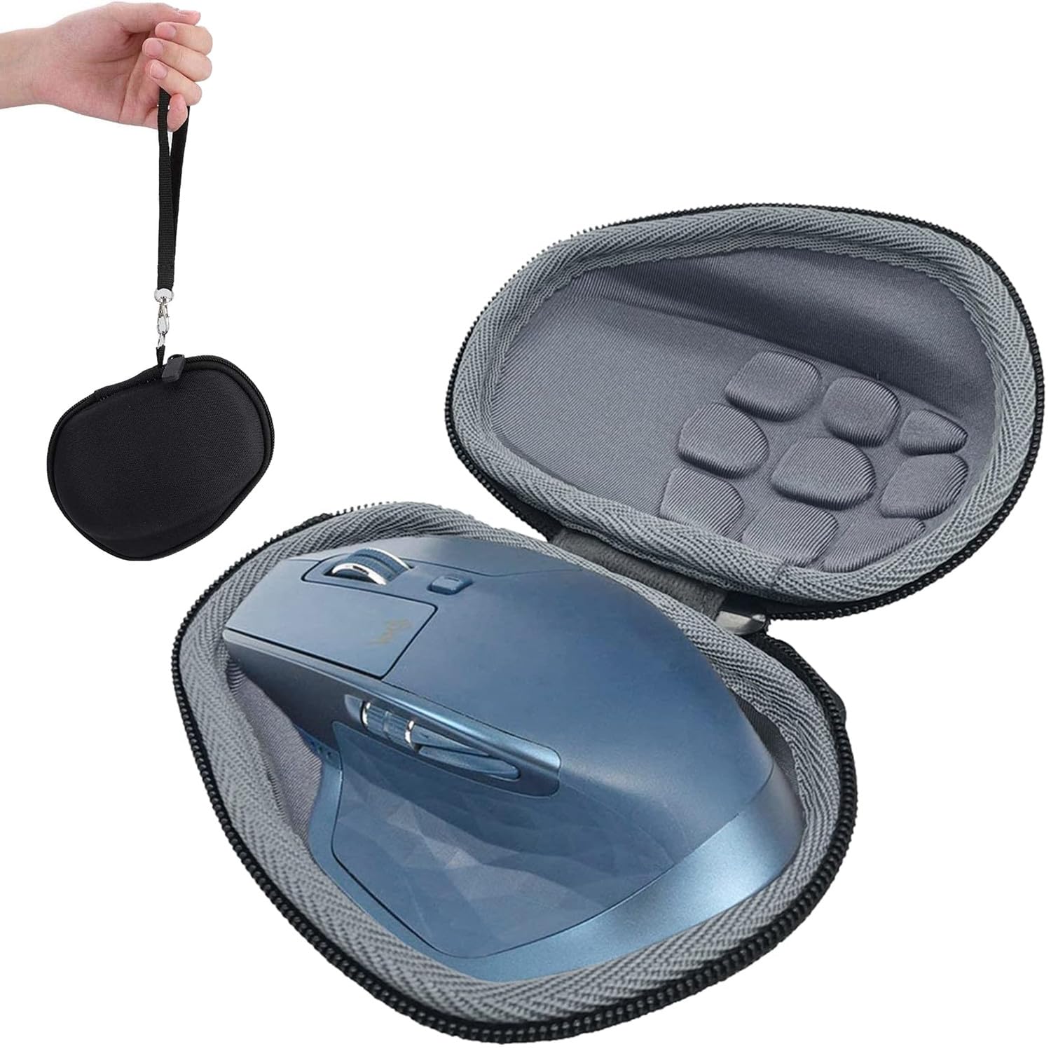 Wireless Mouse, Hard Travel Protective Cover Carrying Storage Bag Compatible for for Logitech MX Master 3 /3S/ Master 2S / MX Master (Black Case + Inside Grey)