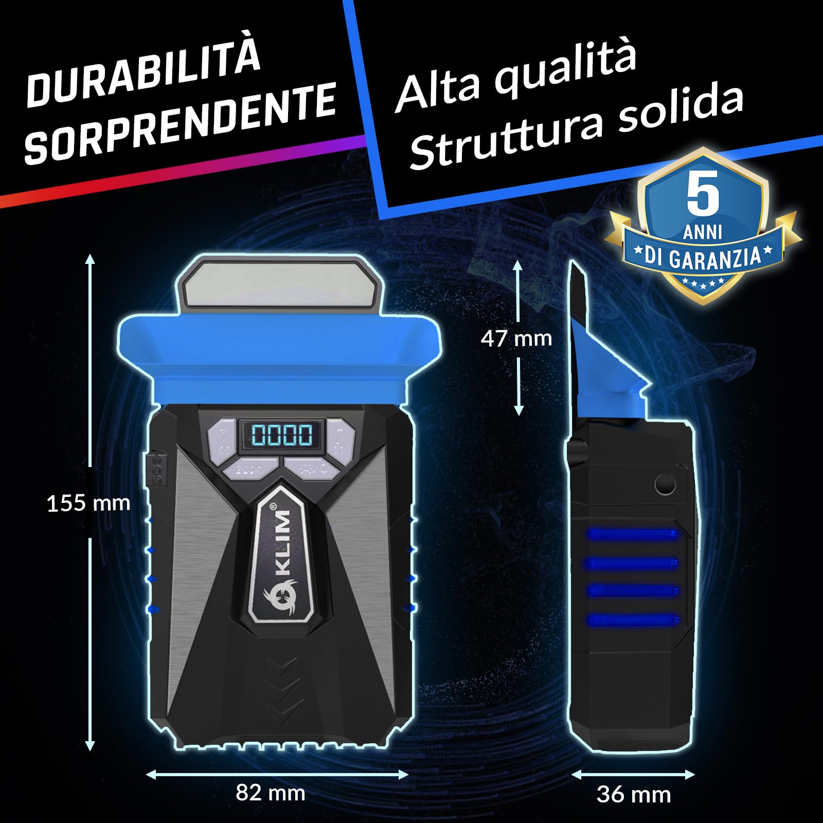 KLIM Cool Universal Raffreddatore per PC Portatile USB Ventola Raffreddamento Blu