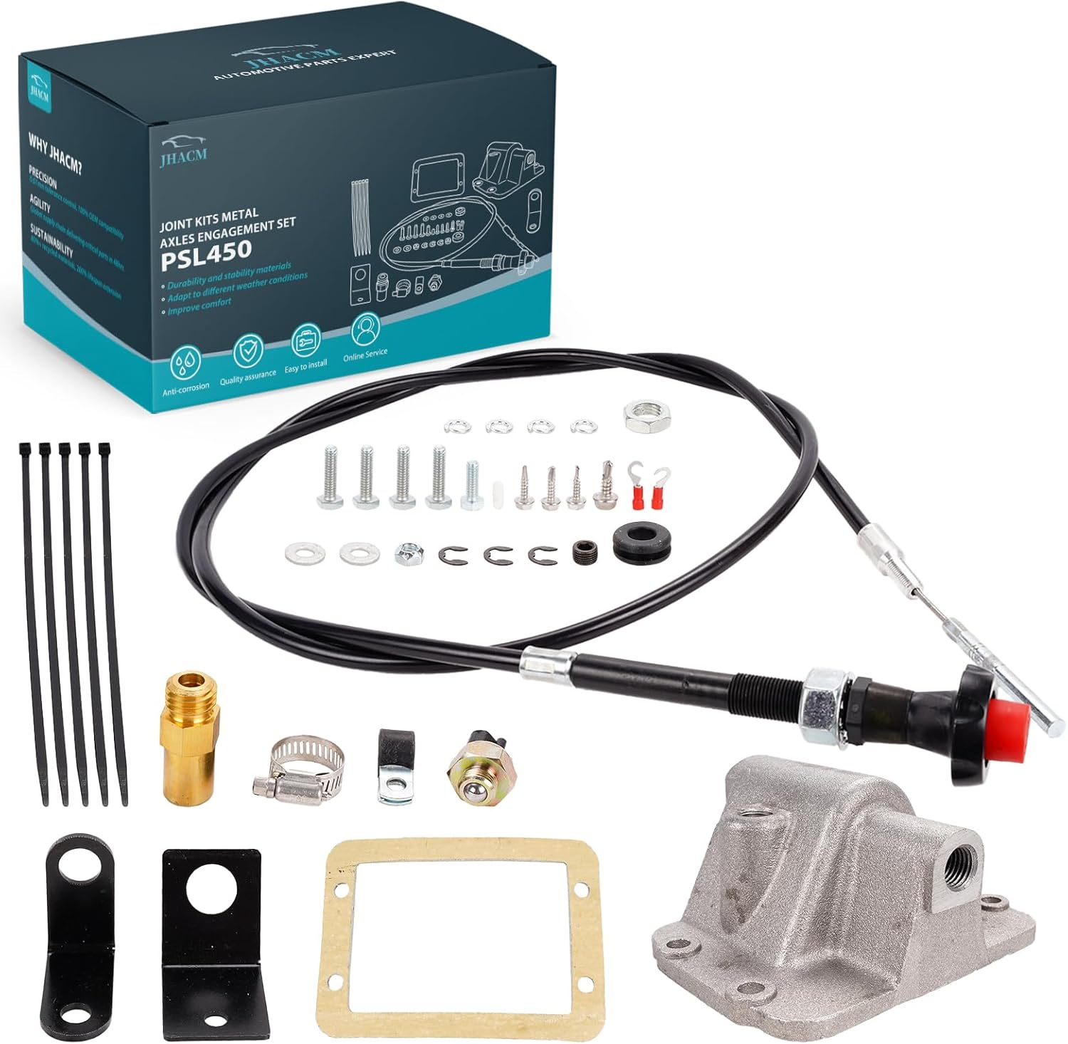 PSL450 Cable Operated Shift Actuator Fit for Dodge W150/W250/W350/Ramcharger 1985-1993 4WD Axle Disconnect Differential Cable Lock Kit OE PSL450