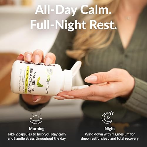 Miniatura 6 de BIOptimizers Suplemento innovador de magnesio con 500 mg - 7 formas de magnesio: glicinato, malato, citrato y más - Apoyo natural para el sueño