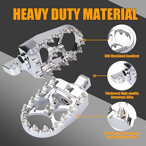 Miniatura 10 de Estriberas anchas CNC Offroad para Harley Dyna Sportster FLFB FLSTF Iron 883 Softail Street Glide, rotación de 360 grados MX Chopper Bobber Style