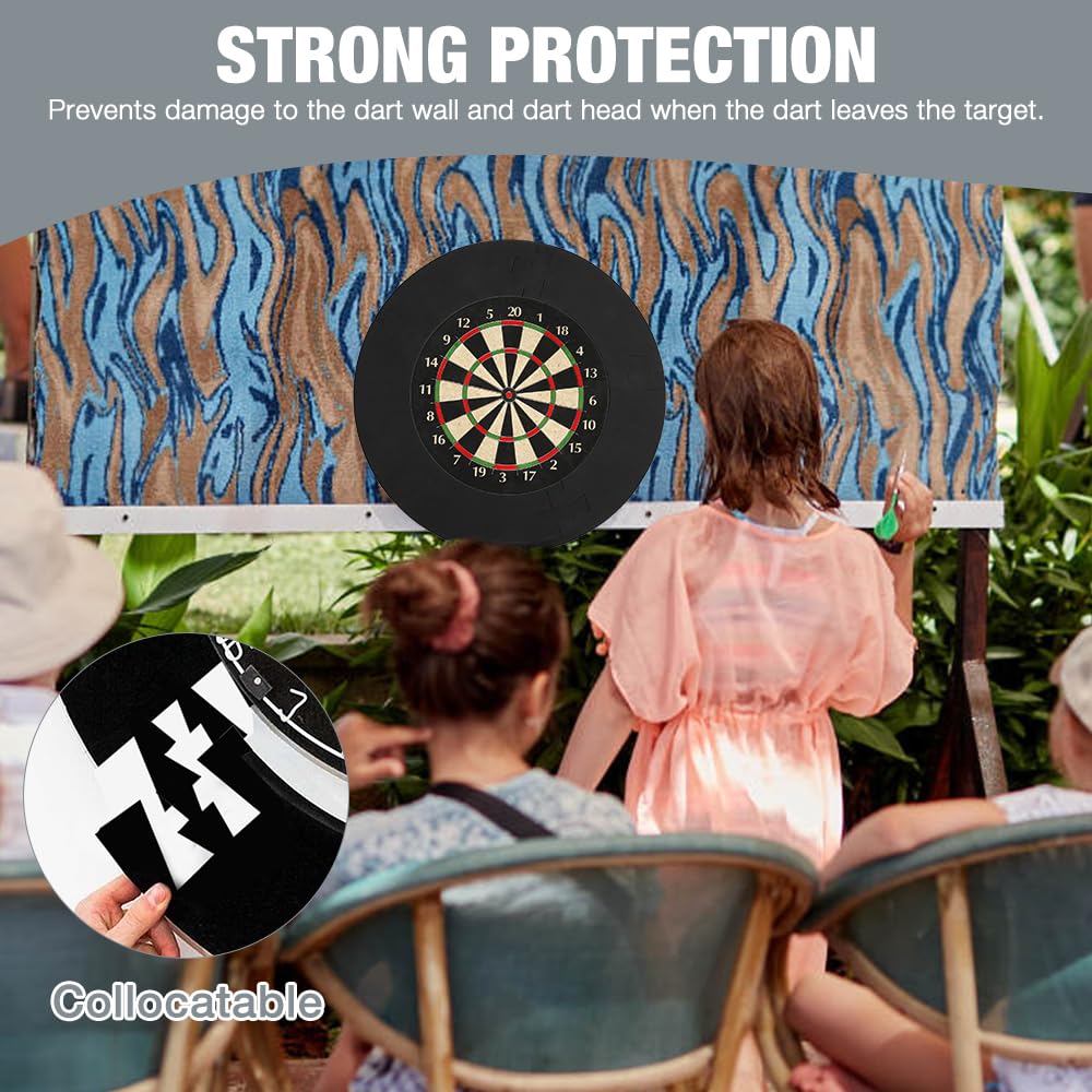 Mineup Dart Surround Catchring in nero, Protezione professionale da parete senza fissaggio aggiuntivo, Protezione per bersaglio, anello protettivo, per bersaglio surround durevole, leggero, Eva Jigsaw