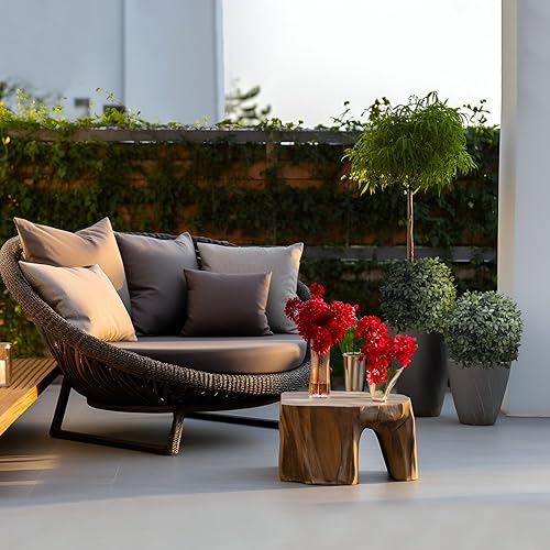 Miniatura 3 de Topiarios artificiales para porche delantero, juego de dos plantas arbustivas artificiales (23 pulgadas de alto, 13 pulgadas de profundidad), árbol