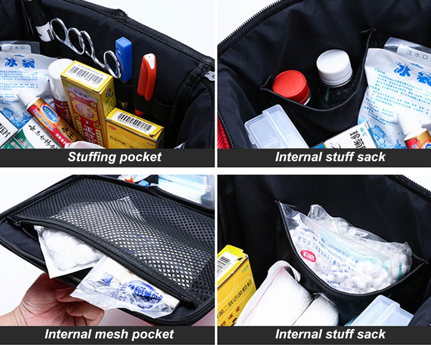 Mochila Profesional De Primeros Auxilios Vacía, Bolsa Médica Táctica con Reflectante, Mochila Médica De Primeros Auxilios De Gran Capacidad para Camping, Senderismo,Paciente,Trabajo,Hogar A