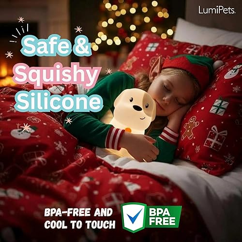 Miniatura 52 de Lumipets Benny The Bear - Luz nocturna de silicona blanda para niños Bonita luz nocturna con control remoto y control táctil para niñas y niños