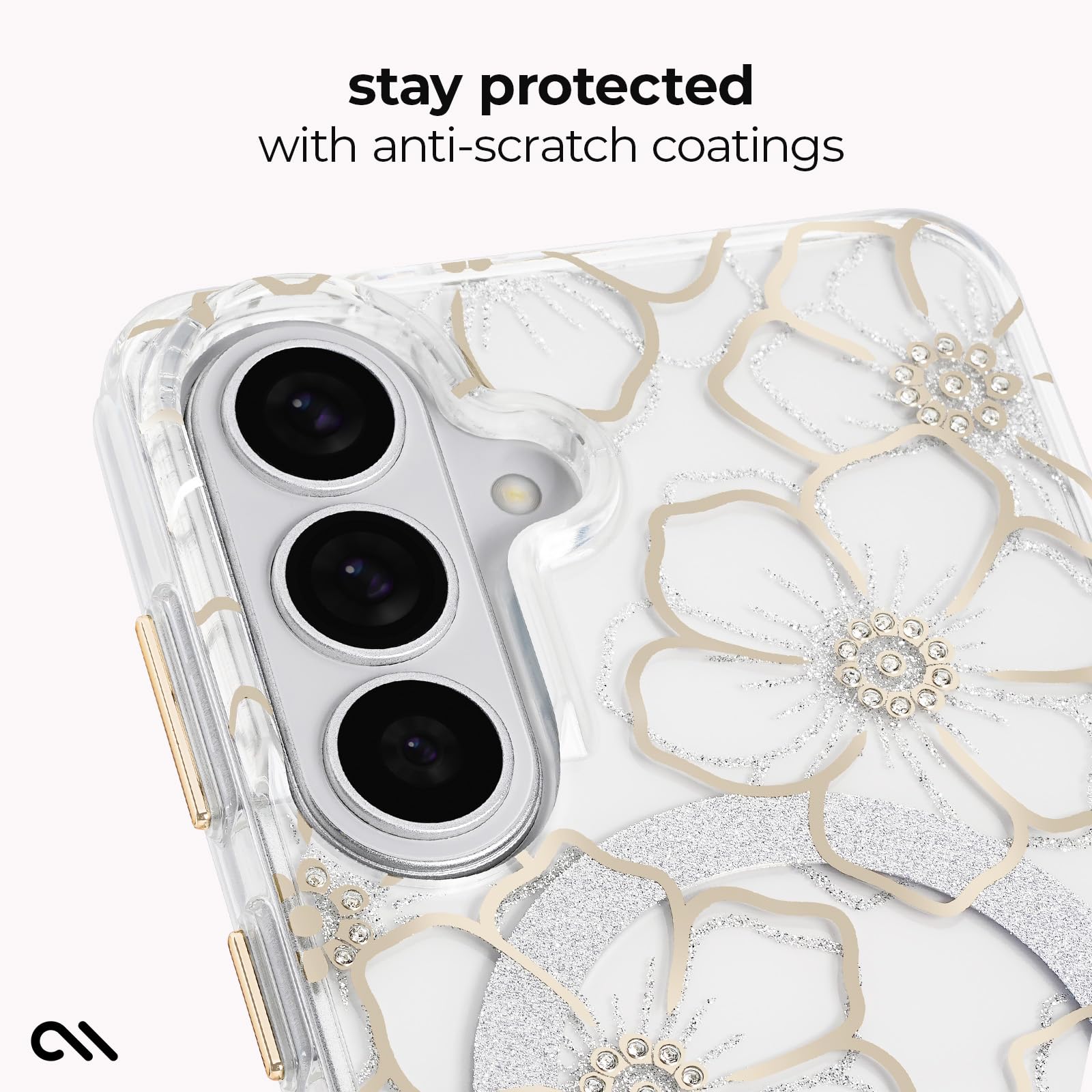 Case-Mate Etui na telefon Samsung Galaxy S26 Plus [ładowanie magnetyczne i bezprzewodowe] - błyszczące kwiatowe etui na telefon z ochroną przed upadkiem 3,7 m - magnetyczne etui premium na telefon