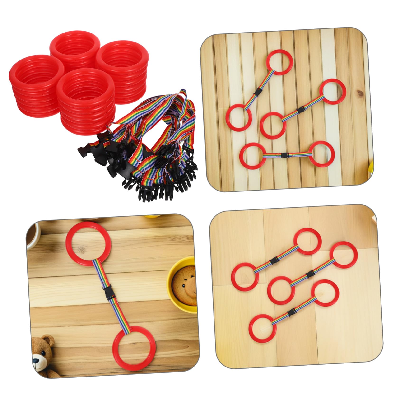 SUPVOX 24 Juegos De Pulseras De Seguridad Para Pequeños Cuerda Para Caminar Preescolar Con Anillos Correa Para Caminar Para Bebés Para Correa Para Mochila Para