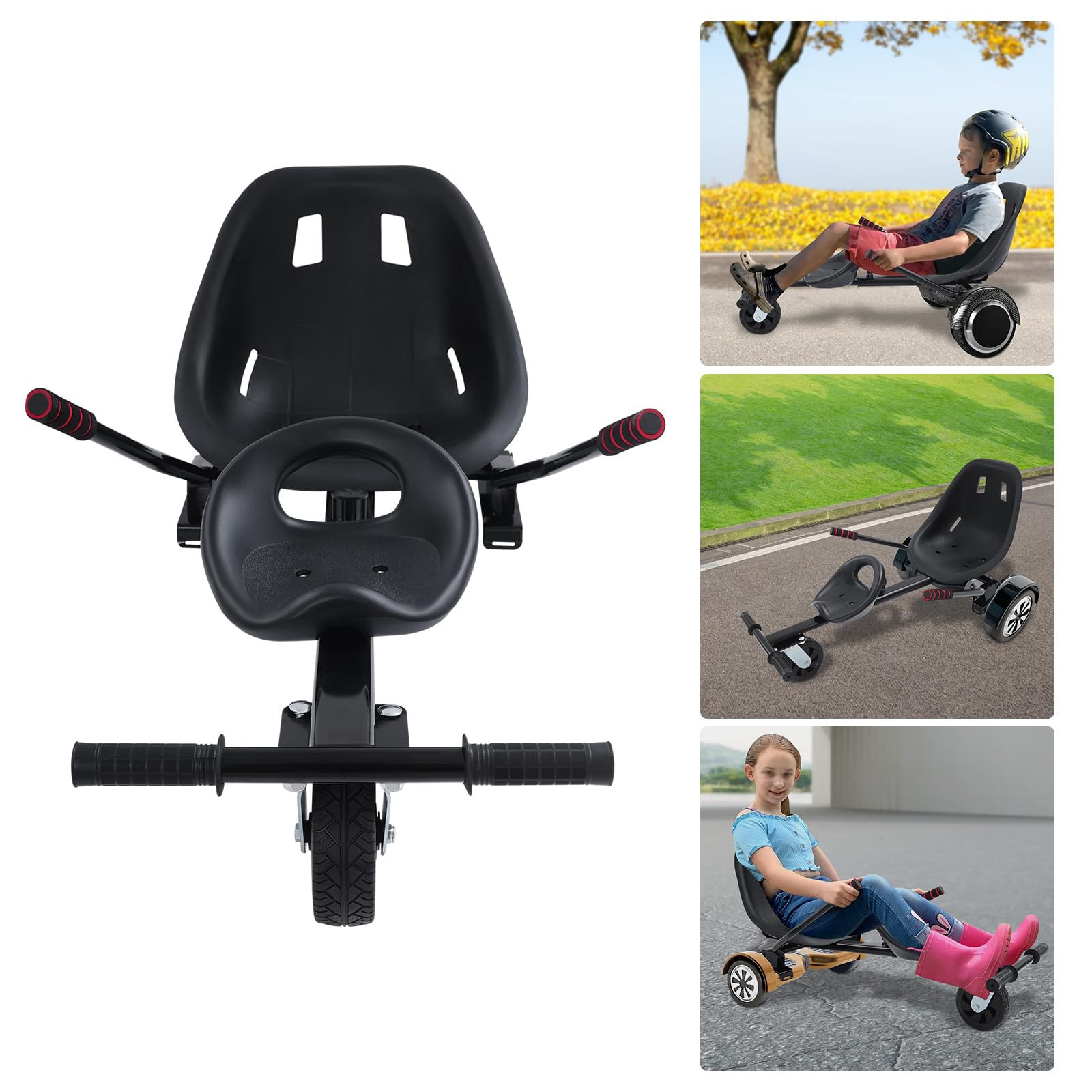 Hoverboard Sitz, Doppel-Personen-Balance-Roller, Verstellbarer Balancier-Roller für 6,5-10 Zoll, Universal Gokart-Zubehör für Kinder und Erwachsene