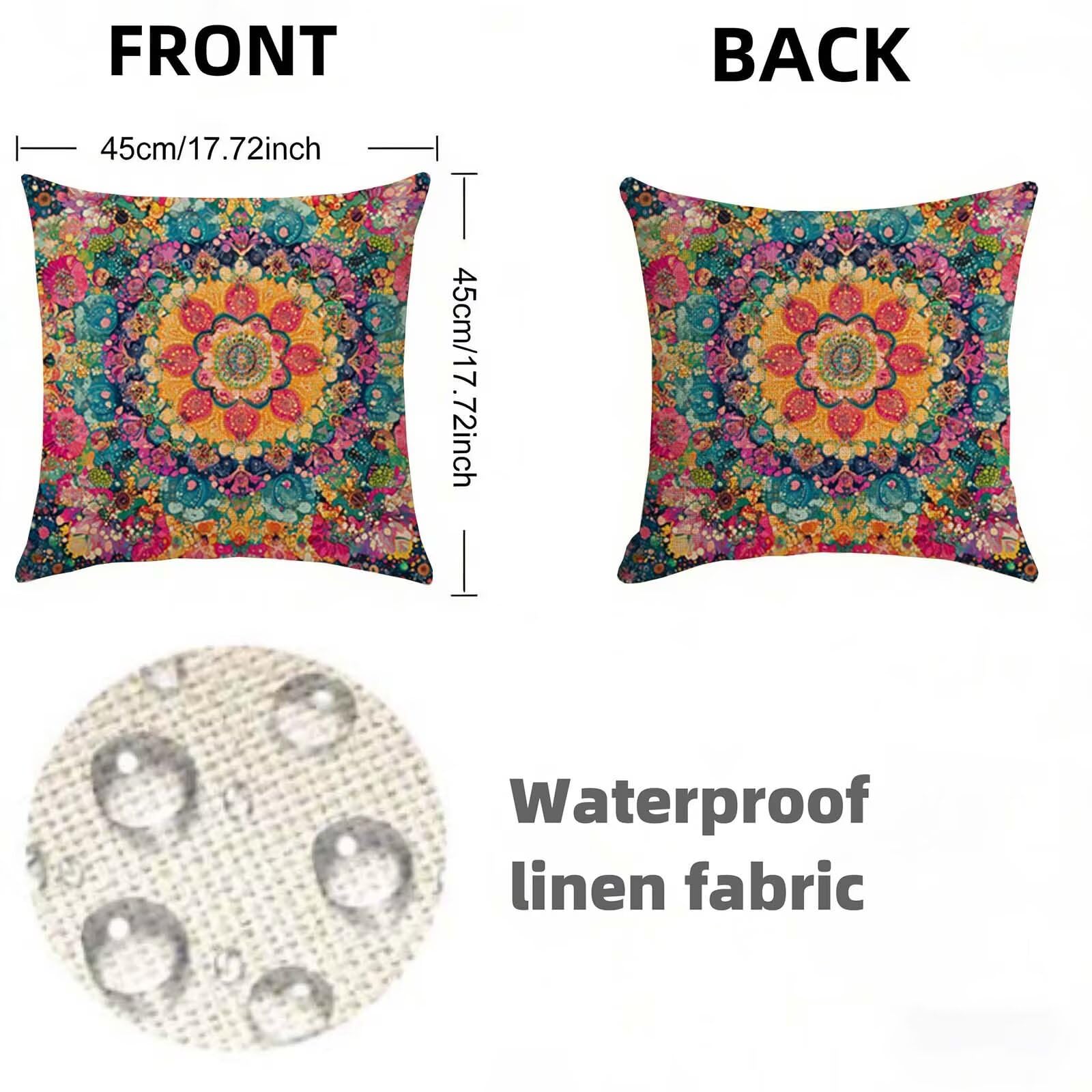 Ciemne poszewki na poduszki 80 x 80 cm, 2 szt., poduszki nordyckie z ukrytym zamkiem błyskawicznym, wygodne, kwadratowe, na zewnątrz, wodoodporne, lniane poszewki na poduszki, dekoracyjne poduszki na