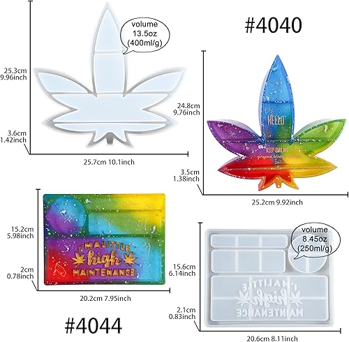 Miniatura 2 de Kit de fundición epoxi de resina de hojas y bandeja de mantenimiento de moldes de silicona