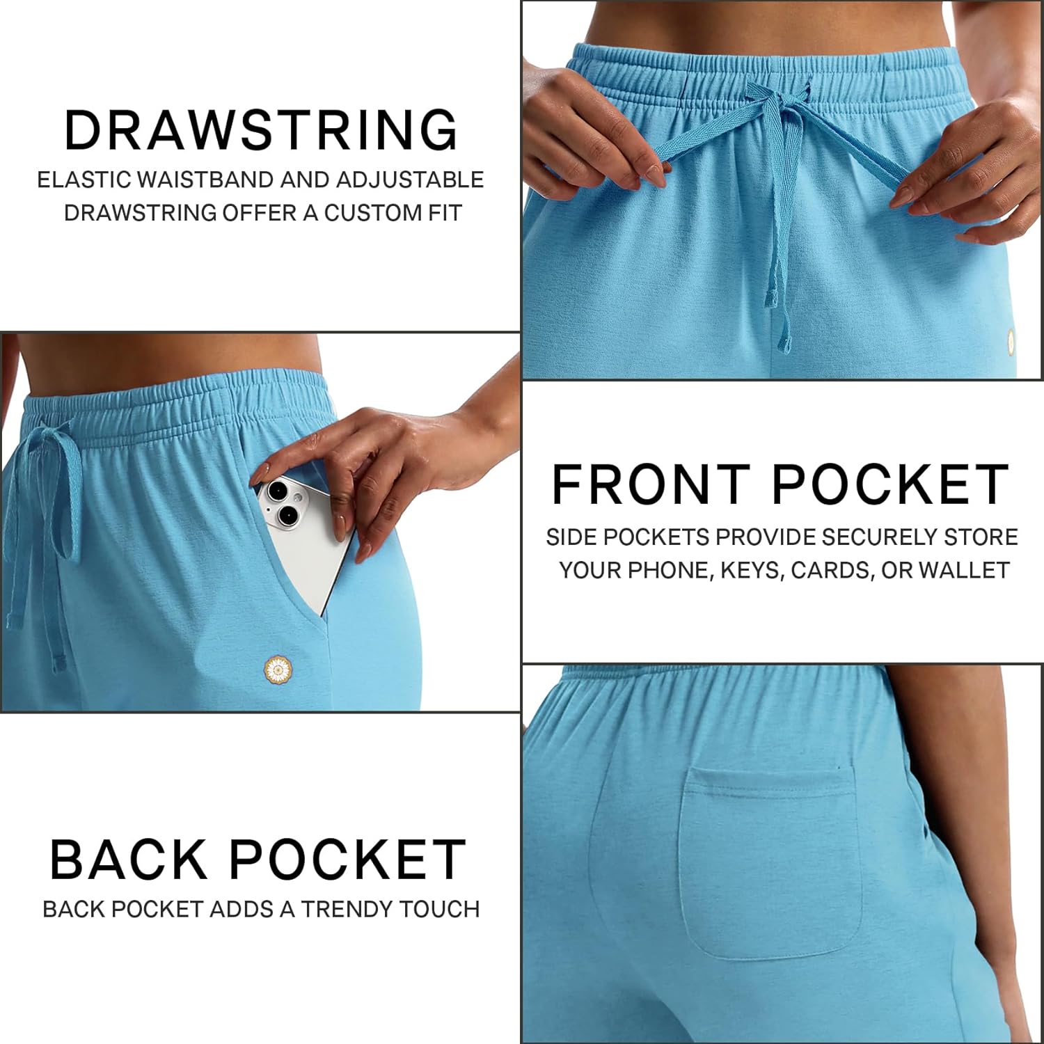 LUCKYCATCUS Women's 7" Bermuda Shorts Jersey Shorts with Pockets Workout Yoga Athletic Long Shorts for Women - Image 5