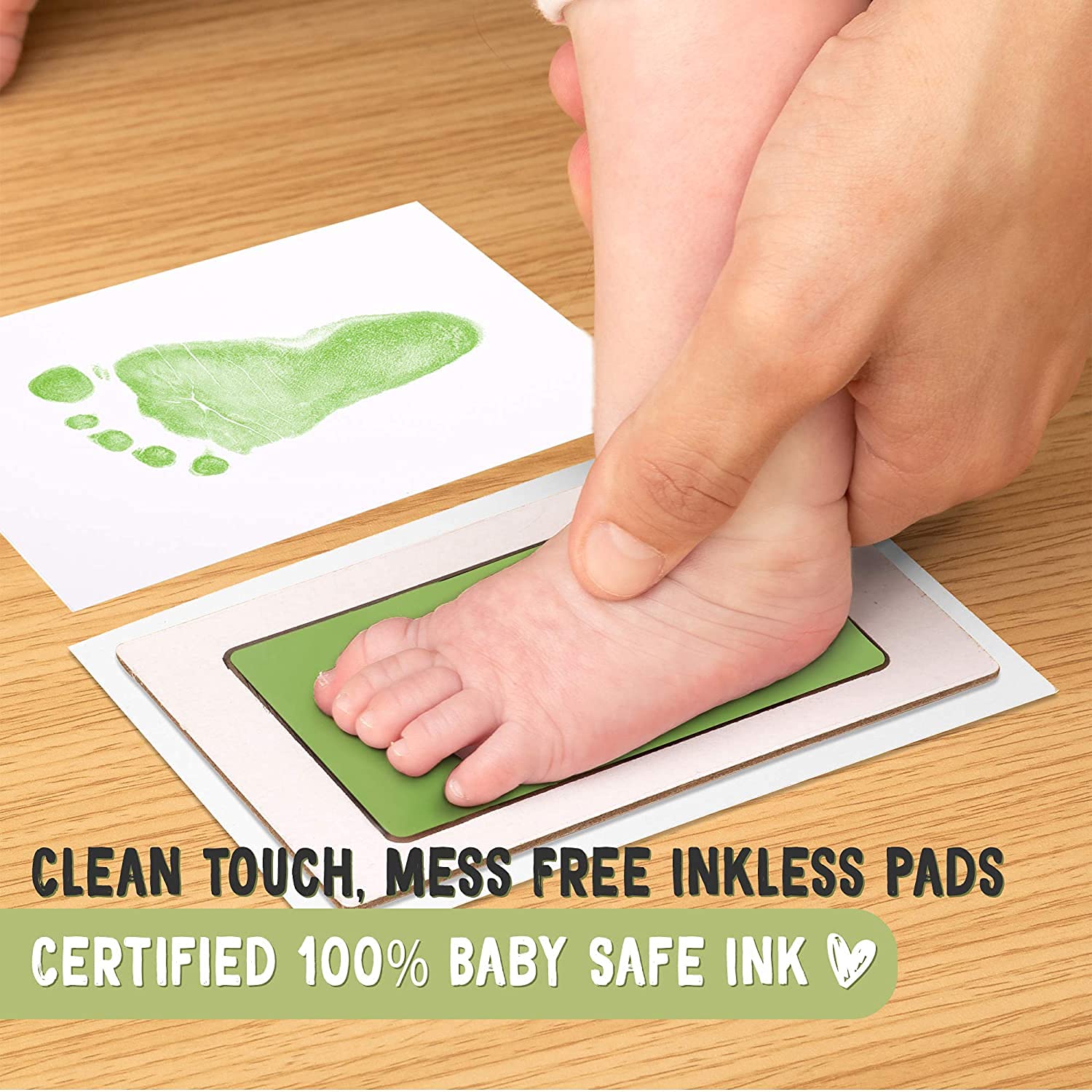 Mold Your Memories Baby Inkless handprint and footprint kit. Baby skin safe ink pad for hand and feet impression. Baby imprint kit for Newborn Gifting, Baby records, Baby first memory. 2