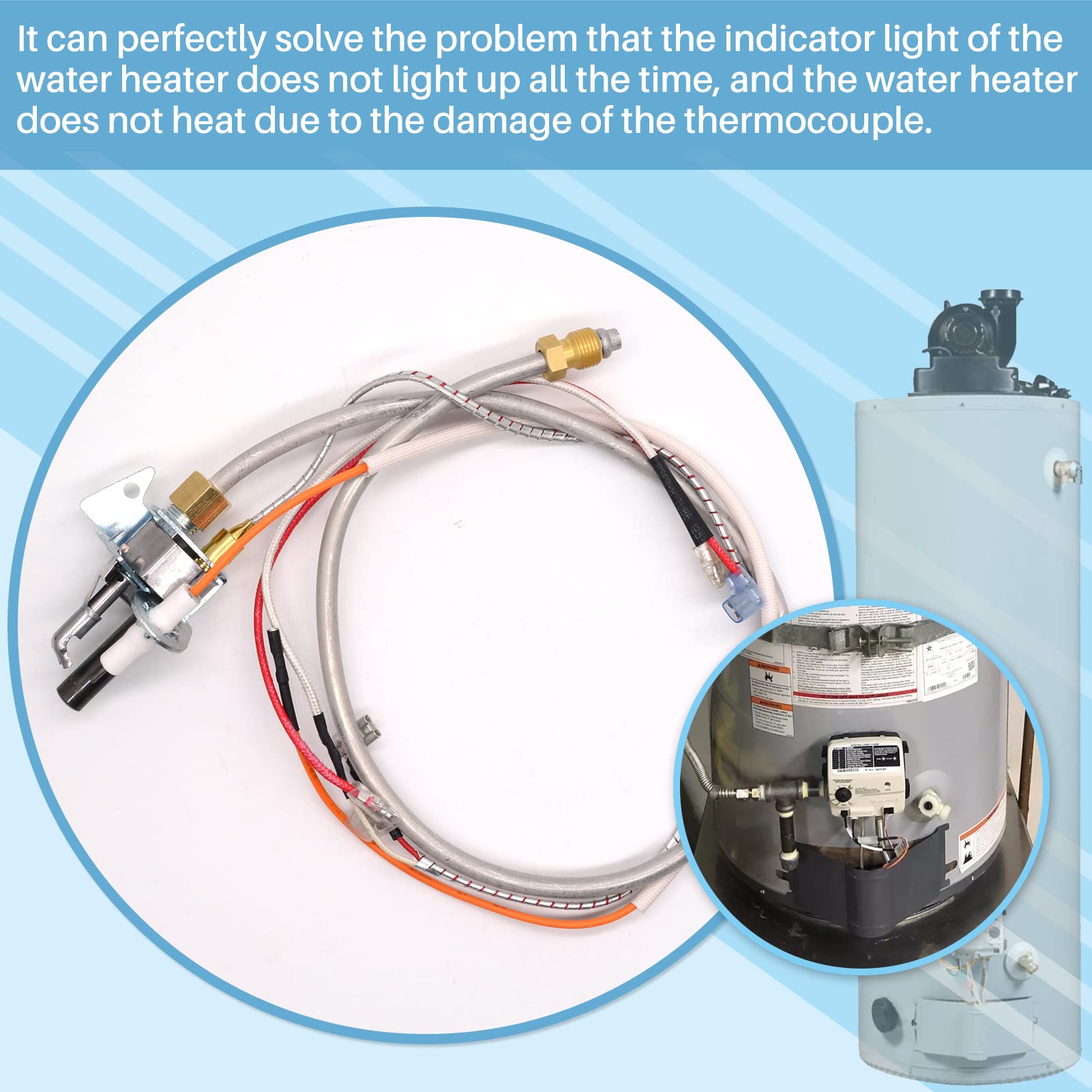 Amazon.com: 100112330 Water Heater Pilot Assembly, Gas Thermopile Assembly  Replace 9007876 9007877, Fit for Reliance, A.O.Smith, Kenmore, State,  Whirlpool and American Water Heater : Tools u0026 Home Improvement
