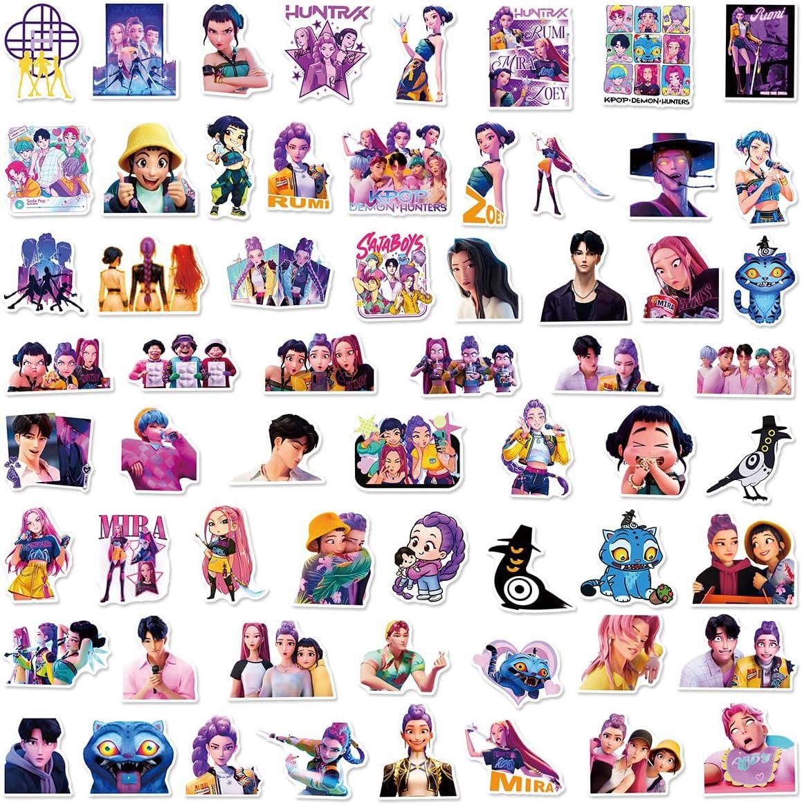 Set di 60 adesivi con personaggi anime, impermeabili, demo Movie, decorazione in vinile per laptop, skateboard, custodia per cellulare, casco, regalo, diario fai da te, adulti e ragazzi