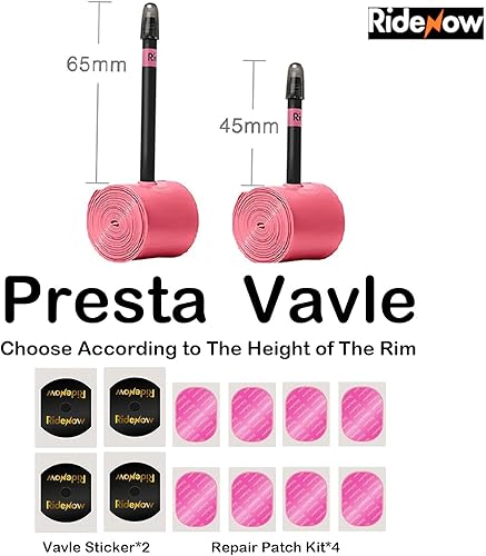 Miniatura 2 de Paquete de 2 tubos interiores Ridenow de TPU ultraligeros 700 x 18-32c32-47c con válvulas Presta de 1.772 in2.559 in3.346 in para bicicleta de