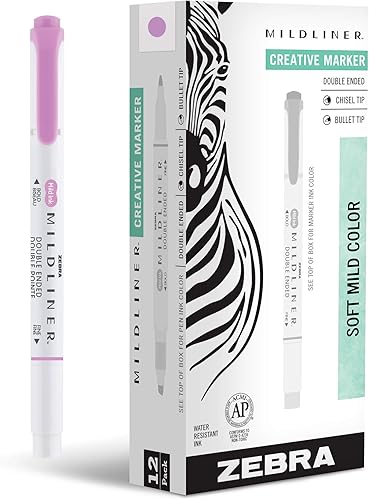 Zebra Pen Mildliner - Resaltador de doble punta, puntas gruesas y finas, Magenta
