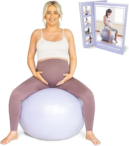 BABYGO Pelota de parto para embarazo y trabajo de parto + nuestro galardonado libro  Plan de ejercicio, nacimiento y recuperación, 5 veces más