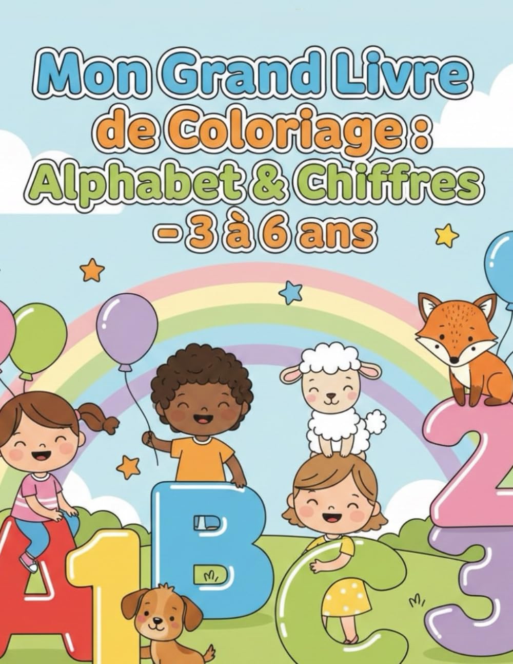 Mon grand Livre de Coloriage : Alphabet & Chiffres: Pour les enfants de 3 à 6 ans – Lettres et chiffres simples à colorier